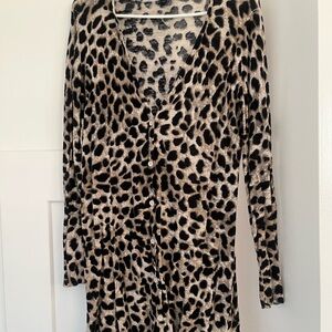 torrid Leopard Print Cardigan in Black and Cream